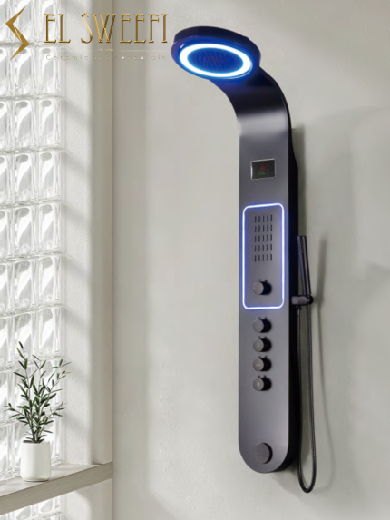 شاور بانل 5 محول شاشة مضيئه سباركل رقم 6017 بلاك