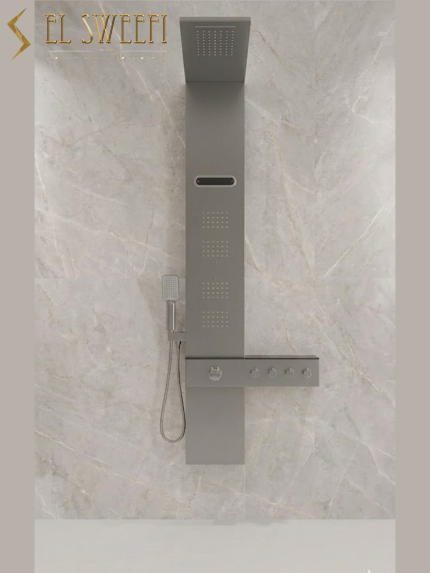 شاور بانل بالمسطرة وشلال 4 زرار من سباركل رقم 5952 سلفر مط